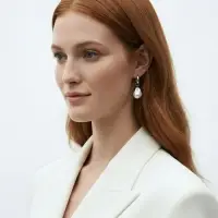 Серьги жемчуг "Барочный" галтовка, цвет белый в серебре