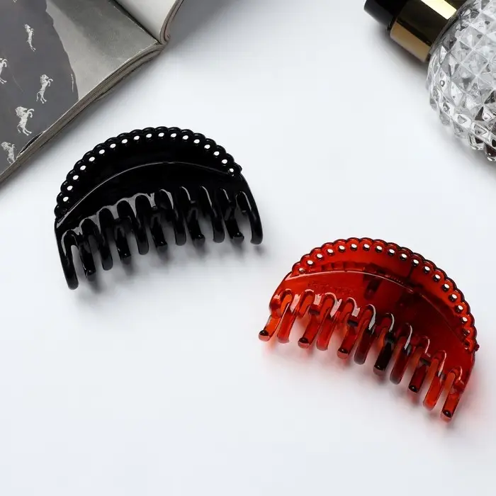 Крабик для волос &laquo;Классика&raquo;, цветочный кант овал, 6.2 см, МИКС