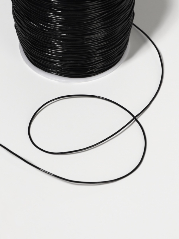 Нить для плетения 100±1м d0,8мм эластичная силикон чёрный АУ Нить для плетения 100±1м d0,8мм эластичная силикон чёрный АУ