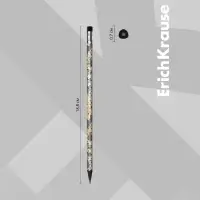 Карандаш чернографитный с ластиком ErichKrause "Camo", HB, грифель d=2.2 мм, пластик, трёхгранный в тубусе, микс