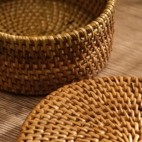 Корзинка плетеная ротанг, 13х13х5,5 см