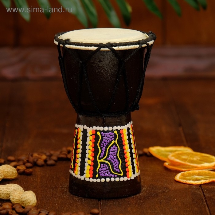 Сувенирный музыкальный инструмент "Барабан Джембе" 15х9,5х9,5 см МИКС