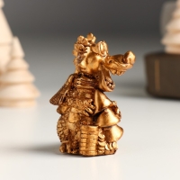 Фигурка полистоун &laquo;Бронзовый дракон в шарфике с монетами&raquo;, 4.8&times;4.3&times;6 см, МИКС