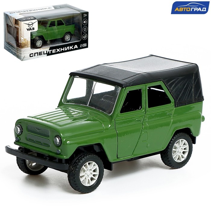 Машина металлическая &laquo;УАЗ Hunter&raquo;, инерция, 1:32, свет и звук, цвет зелёный