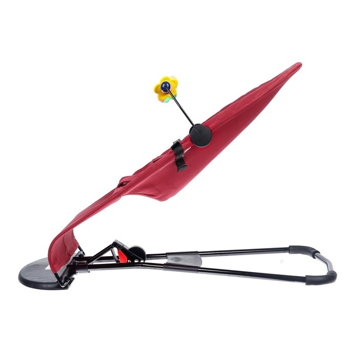 Шезлонг детский, кресло - качалка с игрушками для новорождённых &laquo;Крошка Я&raquo;, цвет бордовый