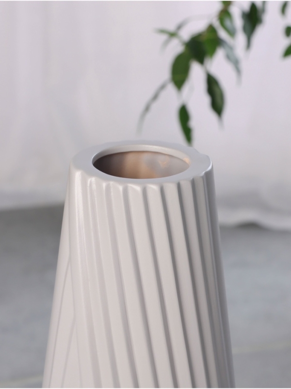 Ваза керамика напольная "Айко" 58х13 см, серый