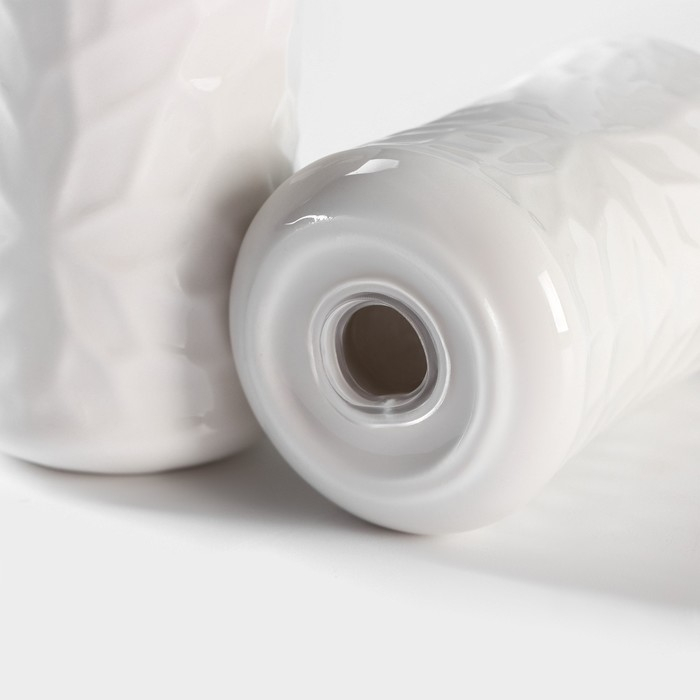 Набор фарфоровый для специй на бамбуковой подставке BellaTenero &laquo;Кракле&raquo;, 2 предмета: солонка, перечница, цвет белый