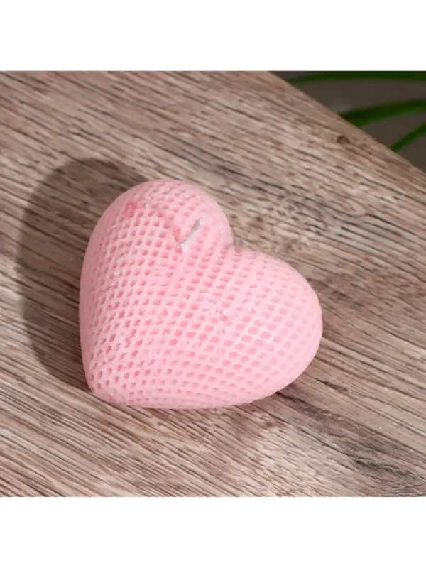 Свеча "Сердце в сеточку" 4х6х3 см, соевый воск, микс