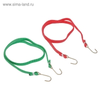 Резинка для крепления багажа TORSO, 120 см, d1.75 мм, металлические крючки, МИКС, набор 2 шт