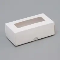Коробка для 2 конфеты, белая, 10.5&times;5.5&times;3.5 см