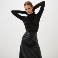 Лонгслив женский с драпировкой MIST Classic Collection, размер 48, черный Лонгслив женский с драпировкой MIST Classic Collection, размер 48, черный