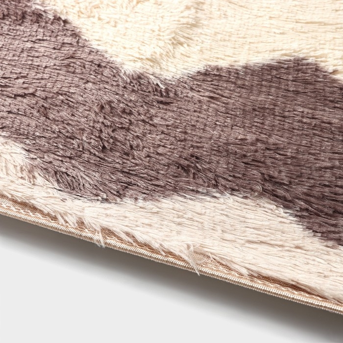 Коврик для дома Доляна &laquo;Зиг-заг&raquo;, 50&times;80 см, цвет коричневый