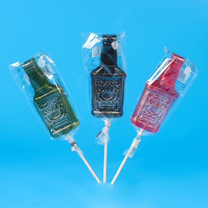 Карамель леденцовая "Бутылочка" на палочке, 30 г