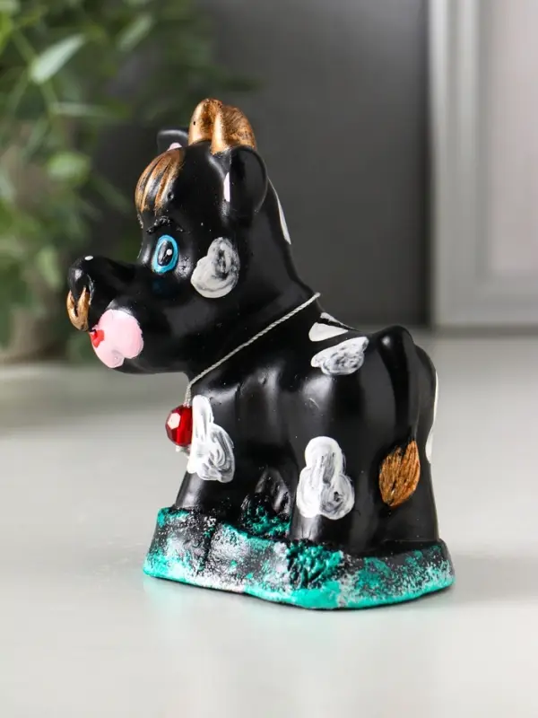 Копилка "Бычок" 11,5х10х6,5 см, чёрный