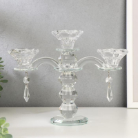 Подсвечник стекло на 3 свечи "Канделябр" 21х23,5х7,8 см Подсвечник стекло на 3 свечи "Канделябр" 21х23,5х7,8 см