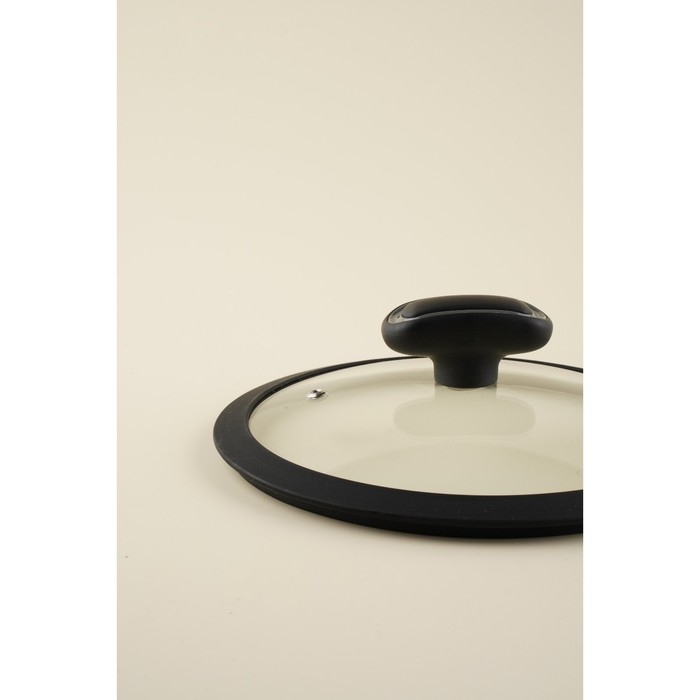 Крышка стеклянная SL Home, d=22 см, с силиконовым ободком Крышка стеклянная SL Home, d=22 см, с силиконовым ободком