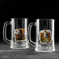 Набор кружек для пива &laquo;Охота-рыбалка&raquo;, 500 мл, 2 шт, рисунок МИКС