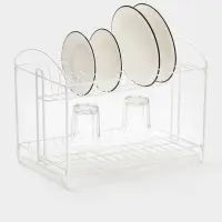 Сушилка для посуды универсальная, разборная, с поддоном, цвет белый 39,5*24*29,5см