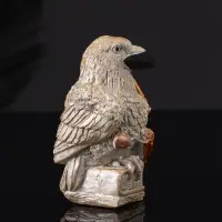 Фигура "Ворон с книгами" 8 см, серый с бронзой