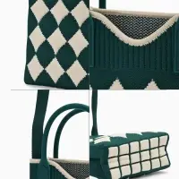 Сумка подр Ромбы, 12*4*17, отд на кнопке, дл ремень, зеленый