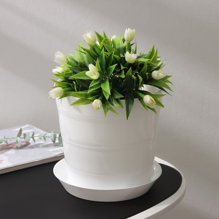 Горшок с поддоном «Классик», 4,4 л, цвет белый Горшок с поддоном «Классик», 4,4 л, цвет белый