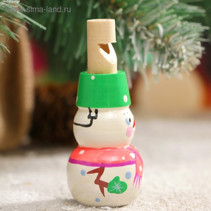 Свистулька &laquo;Снеговик&raquo;, 3х7 см, микс, ручная роспись