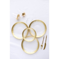 Тарелка стеклянная &laquo;Бурлеск&raquo;, d=27 см, цвет золотой