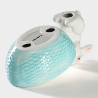 Конфетница Доляна &laquo;Зайка&raquo;, 240 мл, 21,5&times;12,5&times;11,5 см, цвет голубой