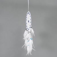 Ловец снов от сглаза "Белое солнце" с перьями 22х60 см Ловец снов от сглаза "Белое солнце" с перьями 22х60 см