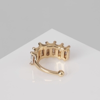 Серьга «Кафф» искры, цвет белый в золоте Серьга «Кафф» искры, цвет белый в золоте