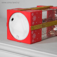 Светодиодная фигура «Подарок красный» 10 × 19 × 10 см, пластик, батарейки ААх3 (не в комплекте), USB, свечение тёплое белое Светодиодная фигура «Подарок красный» 10 × 19 × 10 см, пластик, батарейки ААх3 (не в комплекте), USB, свечение тёплое белое