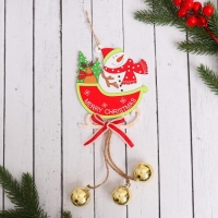 Украшение ёлочное "Сани с шариками" снеговик 10х23 см Украшение ёлочное "Сани с шариками" снеговик 10х23 см