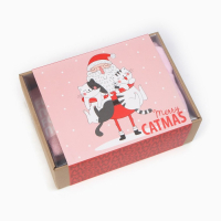 Подарочный набор новогодний "Merry catmas" полотенце и акс Подарочный набор новогодний "Merry catmas" полотенце и акс