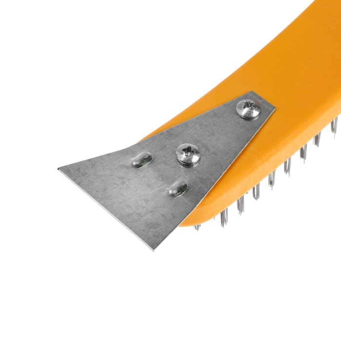 Щетка металлическая ручная ТУНДРА, со шпателем, пластиковая рукоятка, 6-рядная Щетка металлическая ручная ТУНДРА, со шпателем, пластиковая рукоятка, 6-рядная