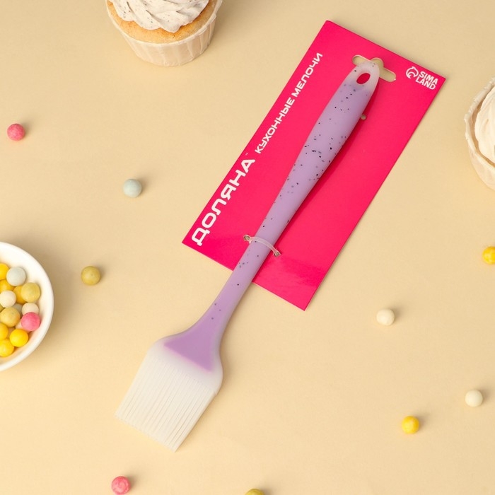 Кисть Доляна &laquo;Леонардо&raquo;, силикон, 25&times;4,4&times;1,5 см, цвет сиреневый