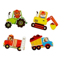 Пазлы подвижные «Машинки», 4 пазла, 8 деталей Пазлы подвижные «Машинки», 4 пазла, 8 деталей