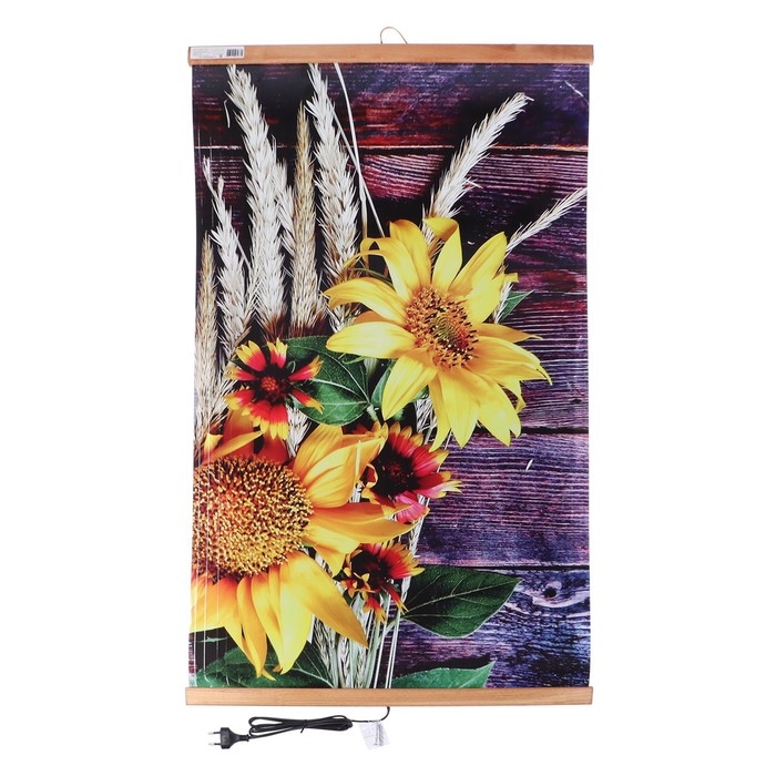 Обогреватель "Домашний очаг" Подсолнухи, инфракрасный, 500 Вт, 15 м&sup2;