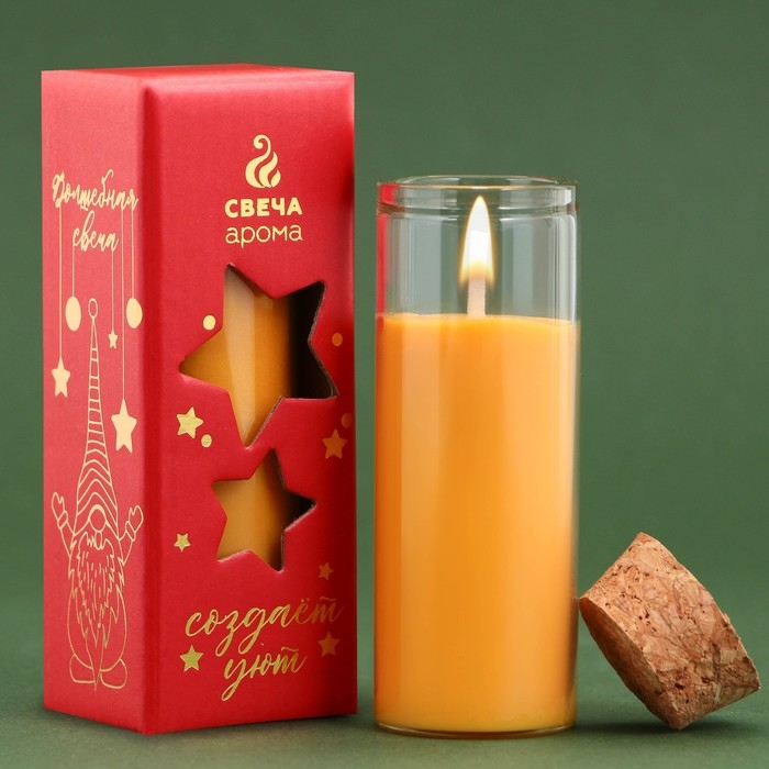Новогодняя свеча в колбе &laquo;Апельсин&raquo;