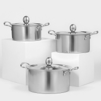 Набор кастрюль из нержавеющей стали &laquo;Классик&raquo;, 3 предмета: 1 л (d=16 см), 1,5 л (d=18 см), 2 л (d=20 см)