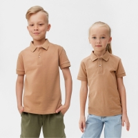Футболка детская поло MINAKU: Basic line цвет бежевый, рост 122