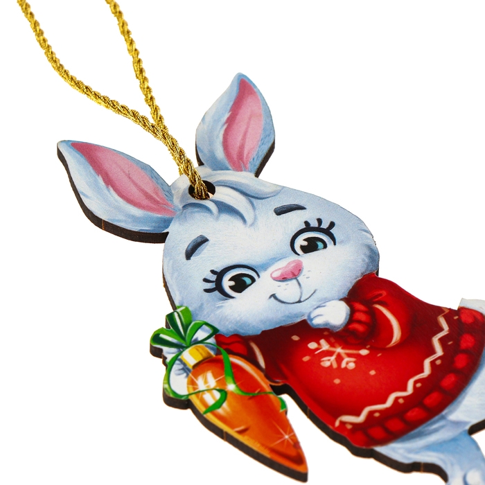 Ёлочная деревянная подвеска &laquo;Новый год! Зайчик&raquo;