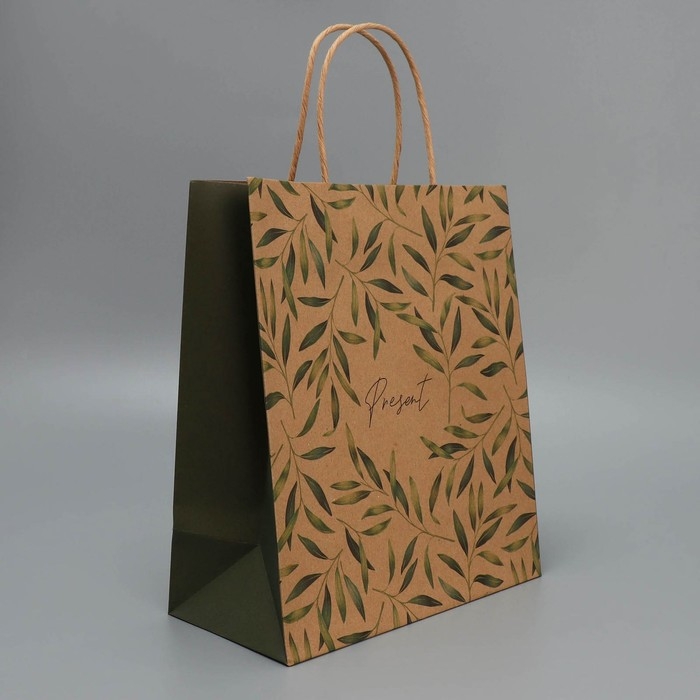 Пакет подарочный крафтовый, упаковка, &laquo;Подарок&raquo;, ML 23 х 27 х 11.5 см