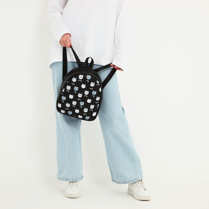 Рюкзак детский для девочки из искусственной кожи &laquo;Котик&raquo; 27х23х10 см