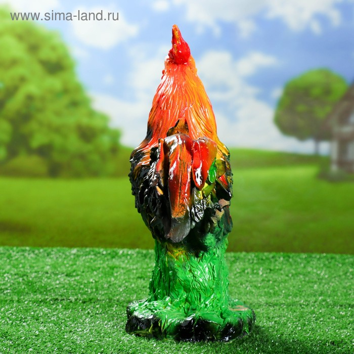 Садовая фигура "Петух пёстрый" светлая грудка, 32х42см МИКС
