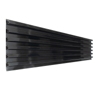 Экономпанель металл 1 мм, 1 паз, 15,5&times;1,9&times;100 см, шаг 2,5 см, цвет чёрный