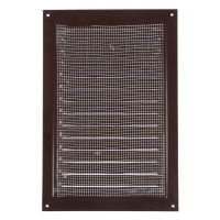 Решетка вентиляционная ZEIN Люкс РМ2030КР, 200 х 300 мм, с сеткой, металлическая, коричневая