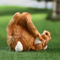 Садовая фигура "Заяц с зайчонком" 16см