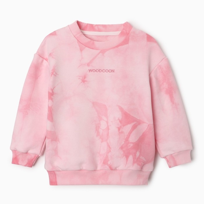 Свитшот "Тай-дай" для девочки, цвет розовый, рост 116 см