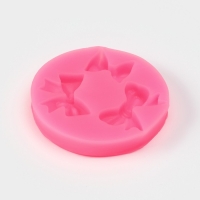 Молд Доляна &laquo;Бантики&raquo;, силикон, 5,4&times;5,4&times;1 см, цвет розовый