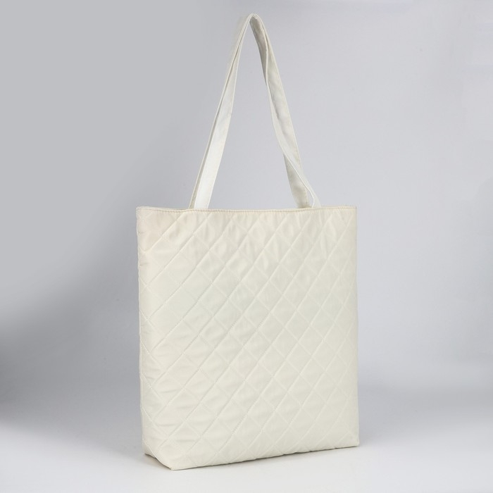 Шопер женский болоньевый, 40х35х7см, белый цвет Шопер женский болоньевый, 40х35х7см, белый цвет